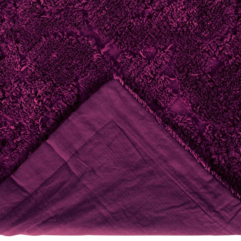 Better Trends Ashton – Luxurious 100% Cotton Tufted Euro Sham in Medallion Design, Super Soft & Lightweight, 26” x 26”, Plum