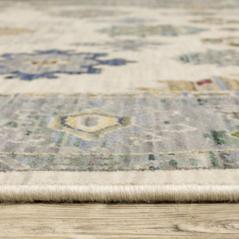 Oriental Weavers Lucca 846H1 Ivory/ Blue Indoor Area Rug - 5'3" x 7'6"