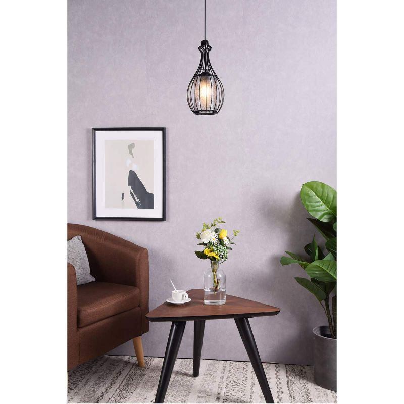 Elegant Lighting Miya 1 Light Black Pendant
