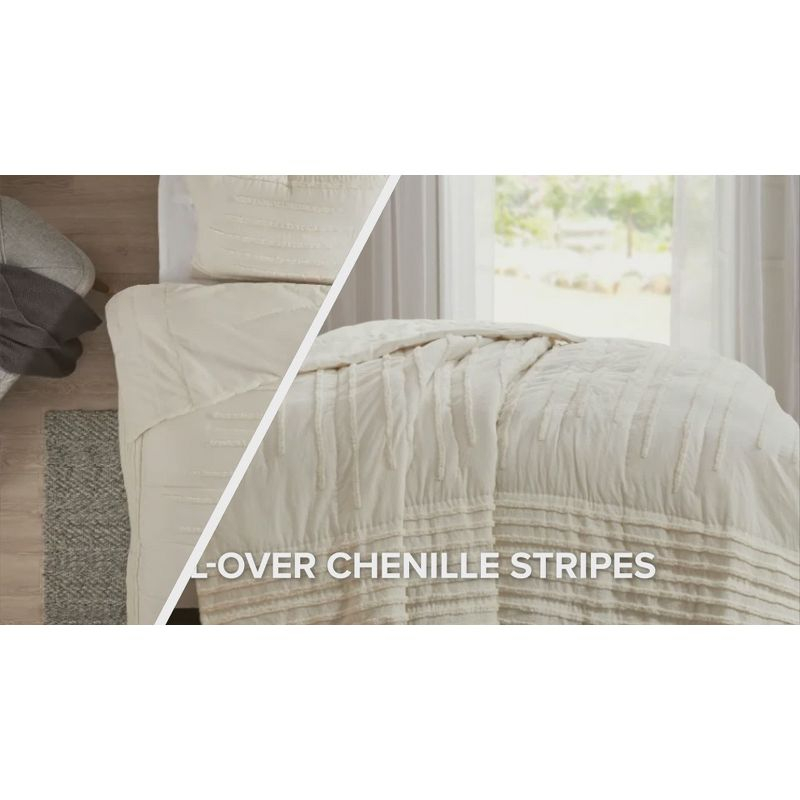 Urban Habitat King/California King 3pc Ronan Chenille Coverlet Set Ivory: Lightweight, OEKO-TEX Certified