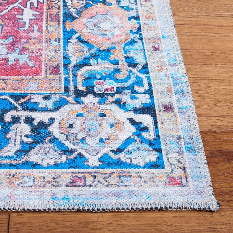 Serapi SEP376 Power Loomed Machine Washable Skid-Resistant Indoor Area Rug - Rust/Navy - 9'x12' - Safavieh