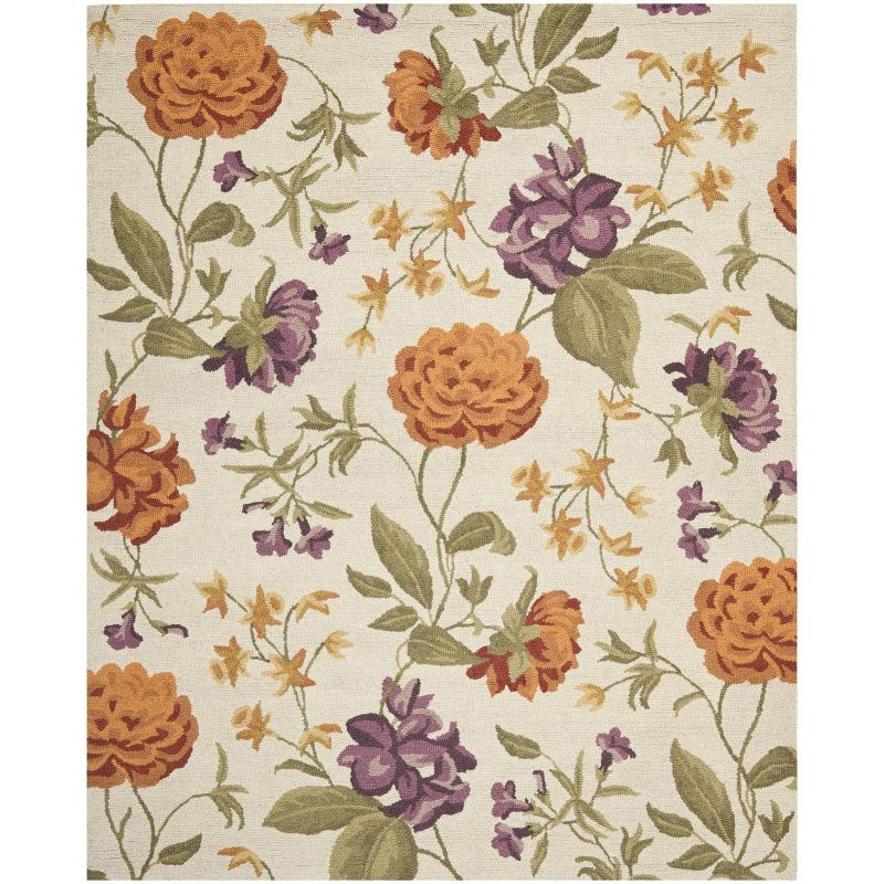 Blossom BLM788 Hand Hooked Indoor Area Rug - Ivory/Multi - 8'x10' - Safavieh