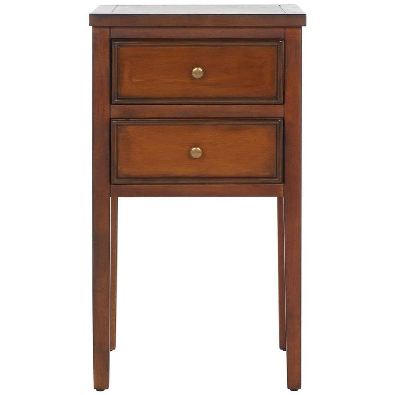 Toby Accent Table With Storage Drawers - AMH6625F - Brown - Safavieh Couture