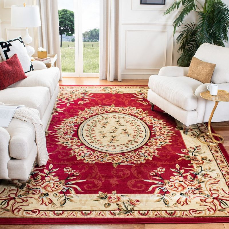 Lyndhurst LNH328 Power Loomed Area Rug - Red/Ivory - 9'x12' - Safavieh