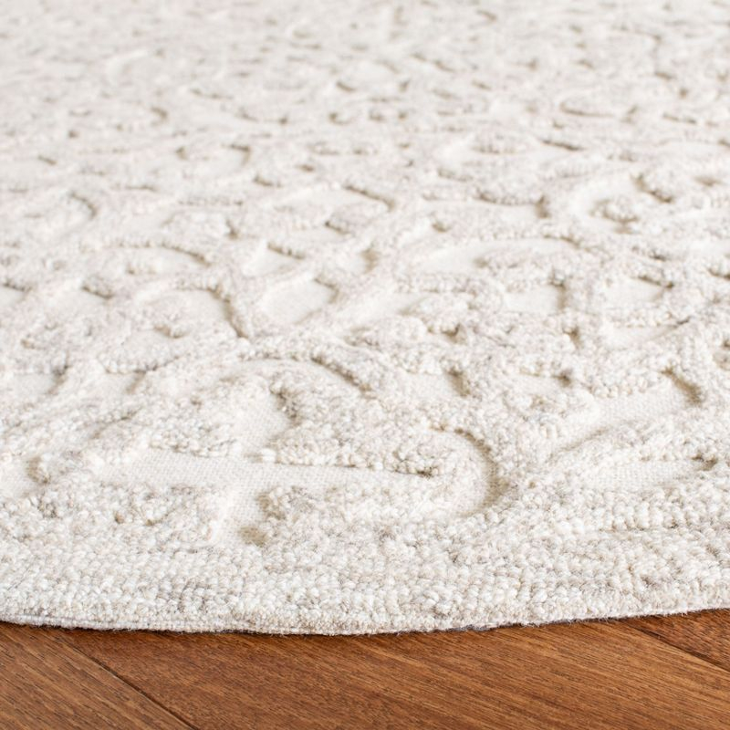 Trace TRC103 Hand Tufted Area Rug - Camel/Ivory - 6' Round - Safavieh.