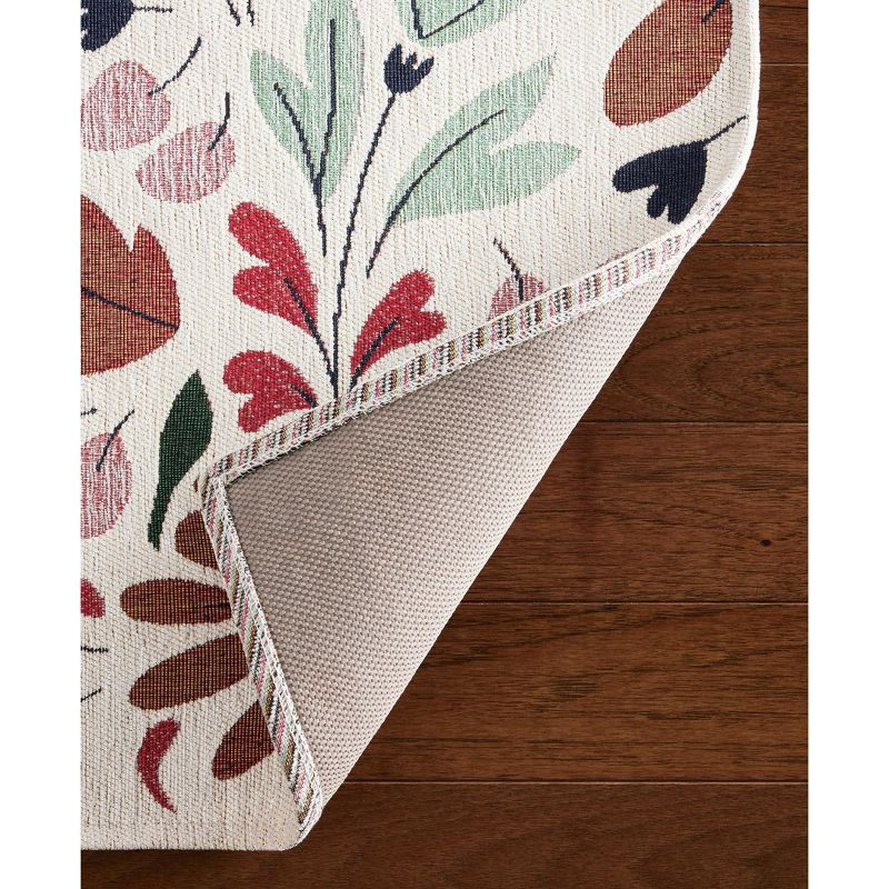 TOWN & COUNTRY LUXE Livie Floral Drip Everwash Washable Multi-Use Decorative Rug with Non-Slip Backing, Cream, 24"x40"