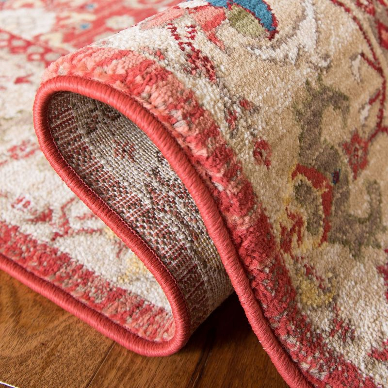 Kashan KSN303 Power Loomed Accent Rug - Red/Beige - 3'3"x4'10" - Safavieh.