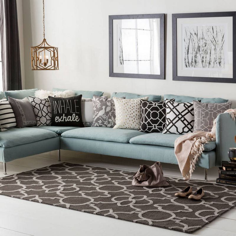 Mark & Day Molentje 18"H x 18"W Square Pillow Cover No Insert Traditional White Throw Pillow