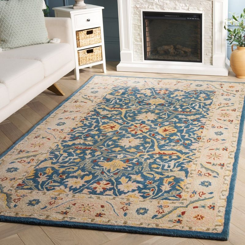 Antiquity AT14 Hand Tufted Indoor Area Rug - Blue - 5'x8' - Safavieh