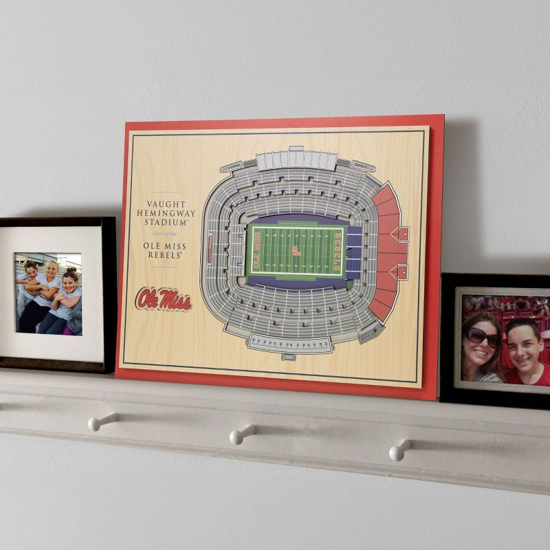 NCAA Ole Miss Rebels 5-Layer Stadium 3D Wall Art