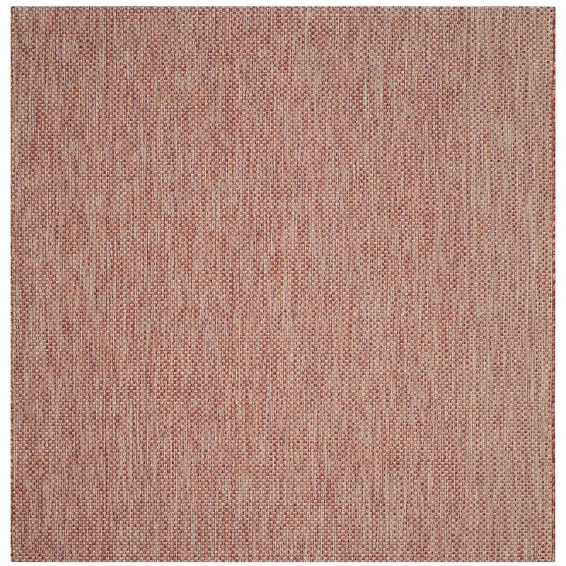 Courtyard CY8521 Power Loomed Indoor/Outdoor Area Rug - Red/Beige - 6'7"x6'7" - Safavieh.