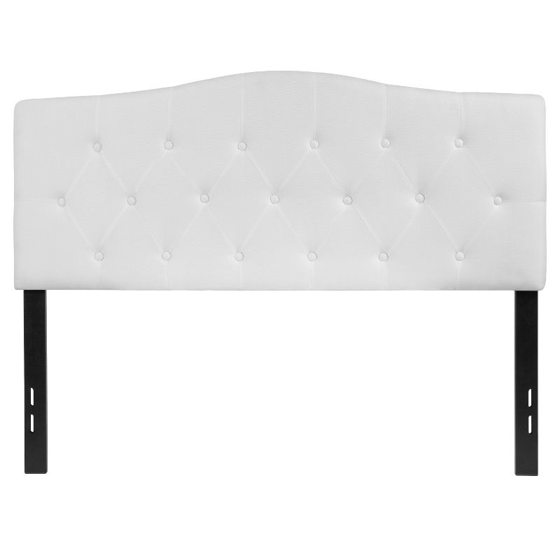 Flash Furniture Cambridge Tufted Upholstered Full Size Headboard in White Fabric
