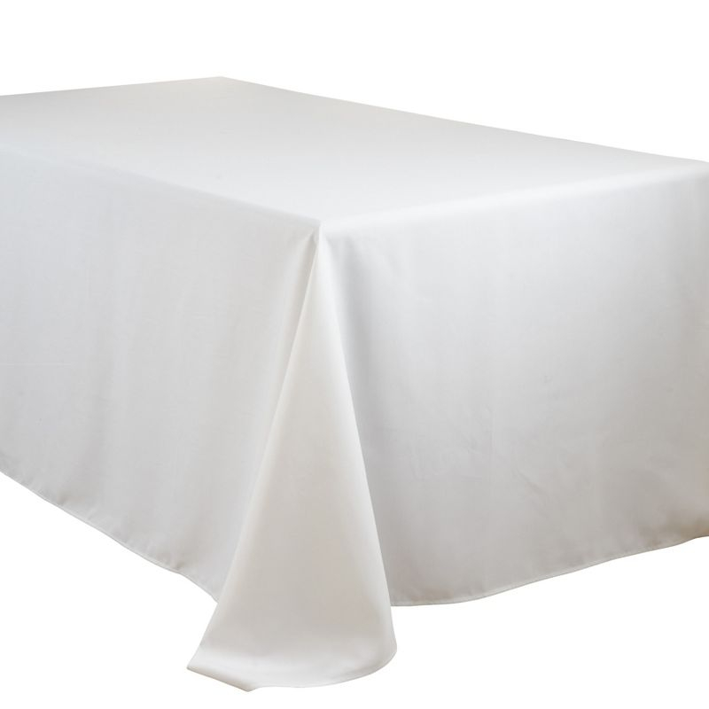 Saro Lifestyle Solid Color Everyday Tablecloth, White, 90" x 156"