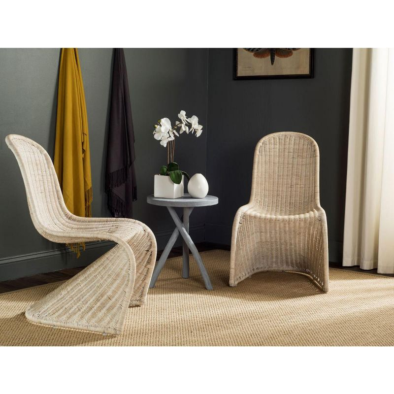 Tana Wicker Side Chair (Set of 2) - SEA8009 - Natural White Wash - Safavieh