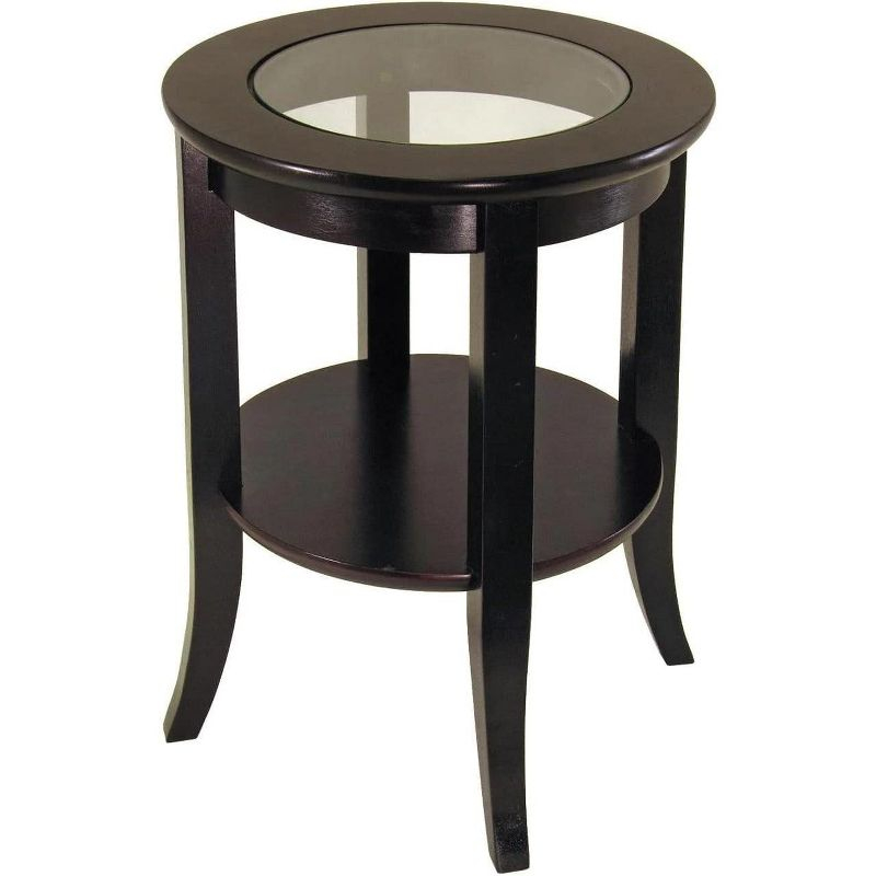 Winsome Genoa End Table Glass Inset one shelf