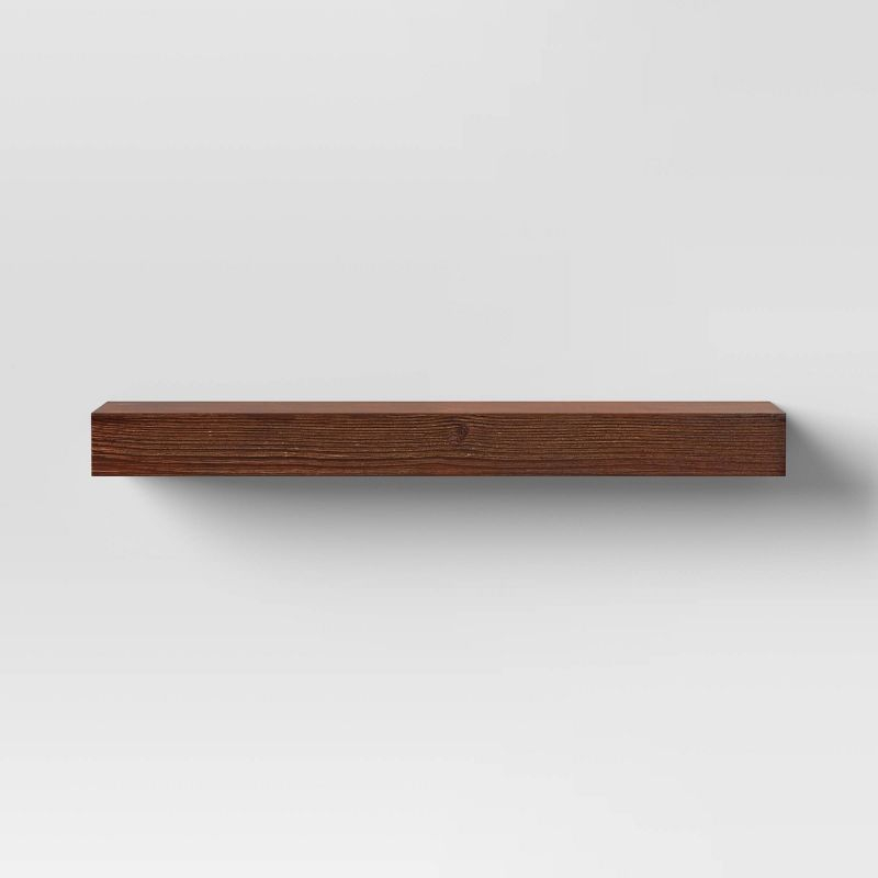 24" Floating Dark Wood Shelf Walnut Brown - Threshold™: Wall-Mounted, Open Shelving, FSC Certified Wood