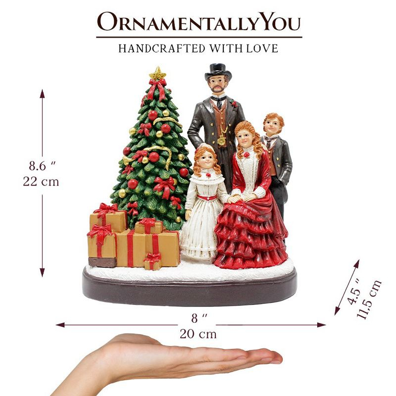 Elegant Victorian Christmas Family Figurine, 8" Vintage Holiday Tabletop Statue and Home Decoration| OrnamentallyYou