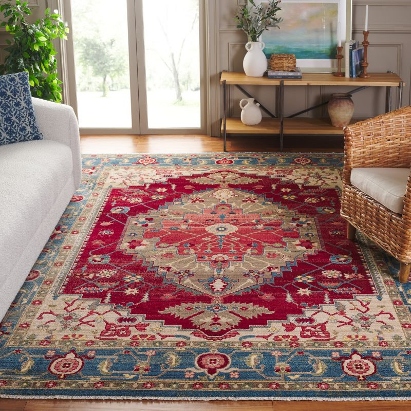 Kashan KSN306 Power Loomed Area Rug - Blue/Red - 8'x10' - Safavieh