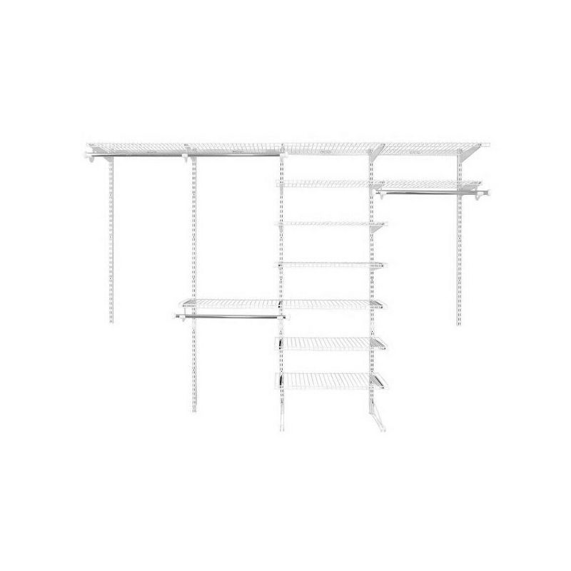 Rubbermaid FastTrack 6 to 10 Ft Wide White Wire Closet Configuration Storage Kit