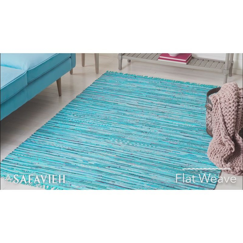 Rag Rug RAR125 Hand Woven Indoor Area Rug - Ivory/Multi - 4'x6' - Safavieh.