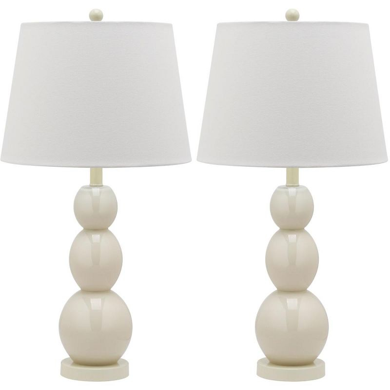 Jayne 3 Sphere Table Lamp (Set of 2) - 26.5 Inch Height - LIT4089 - Light Grey - Safavieh