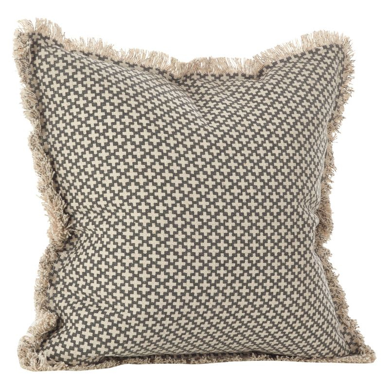 20"x20" Oversize Corinth Moroccan Tile Design Square Throw Pillow Slate - Saro Lifestyle: Bohemian Style, Removable Cover, Indoor Use