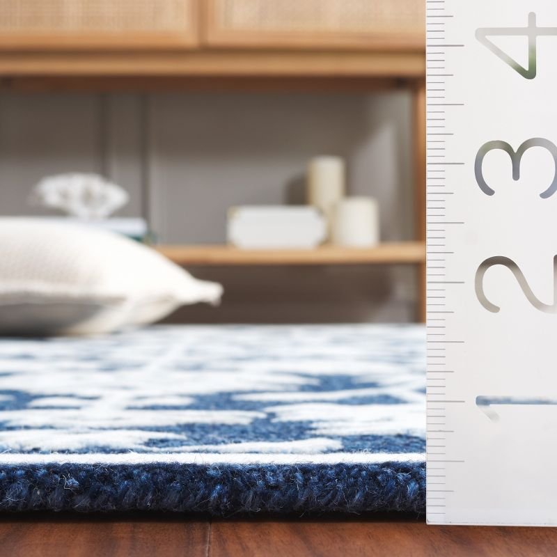 Ebony EBN134 Handmade Tufted Runner Rug - Navy/Ivory - 2'-3" X 9' - Safavieh