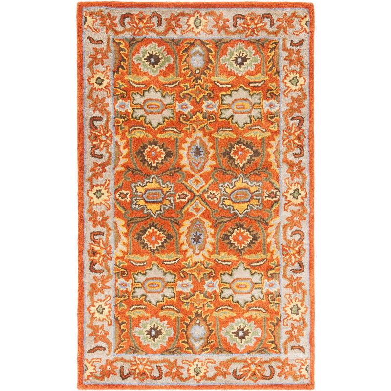 Heritage HG734 Handmade Accent Rug - 3'x5' - Rust/Beige - Safavieh