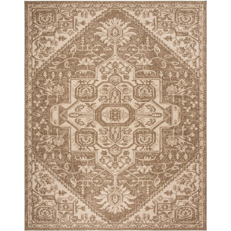 Beach House BHS138 Power Loomed Indoor/Outdoor Area Rug - Cream/Beige - 6'7"x9'2" - Safavieh