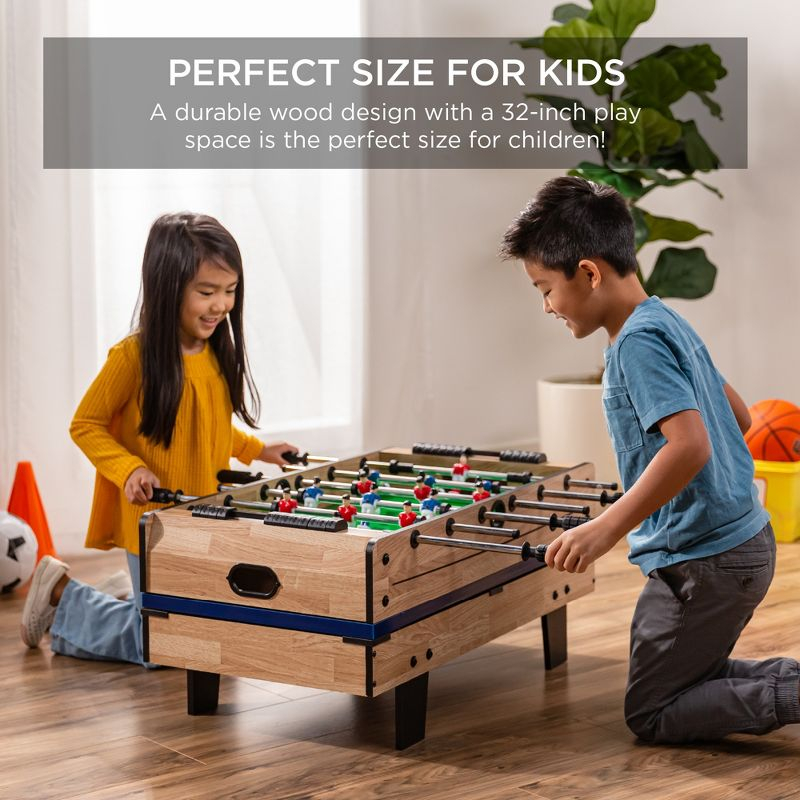 Best Choice Products 4-in-1 Multi Game Table, Childrens Arcade Set w/ Pool Billiards, Air Hockey, Foosball - Natural