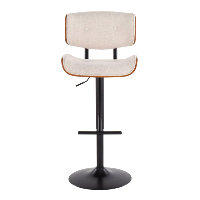 Set of 2 Lombardi Mid-Century Modern Adjustable Counter Height Barstool - Lumisource