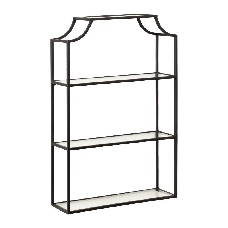 Kate & Laurel All Things Decor 20" x 30" Ciel Tiered Wall Shelf Black: 3-Tier Plastic Floating Shelf, Includes Mounting Hardware