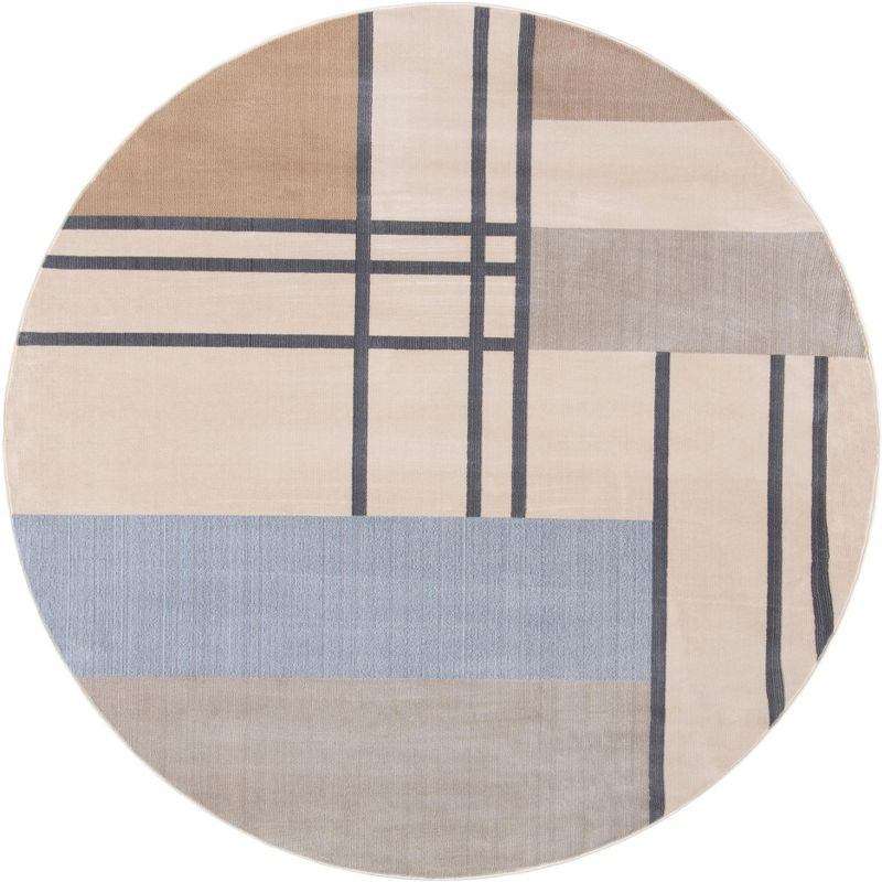 Orwell ORW302 Power Loomed Indoor Accent Rug - 3' Round - Ivory/Taupe - Safavieh