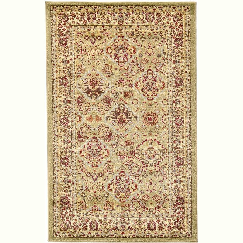 Unique Loom 3' 1 x 5' 3 Light Green Voyage Colonial Area Rug