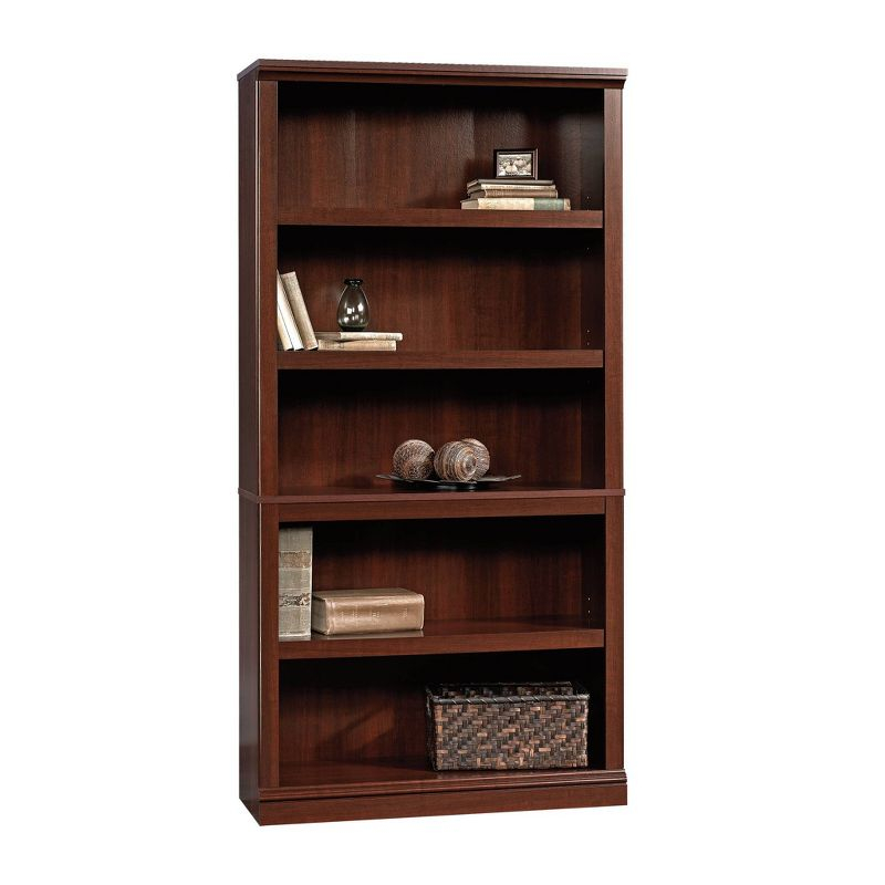70" 5 Shelf Bookcase Select Cherry Red - Sauder: Transitional Style, MDF Frame, Adjustable Shelves