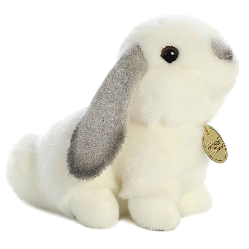 Aurora Small Lop Eared Rabbit Miyoni Realistic Stuffed Animal Grey Ears 8"