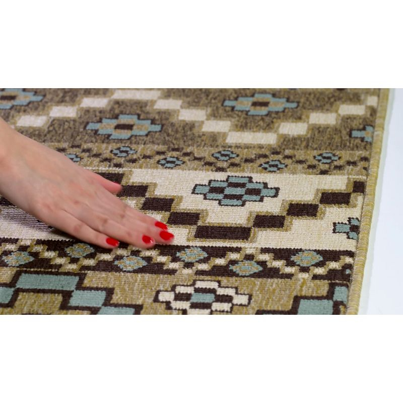 Veranda VER095 Power Loomed Indoor/Outdoor Accent Rug - Blue/Creme - 2'7"x5' - Safavieh