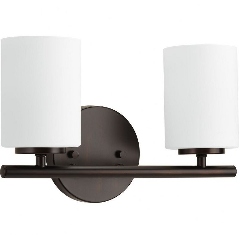 Progress Lighting Replay Collection 2-Light Bath Vanity, Brushed Nickel, Shade Included