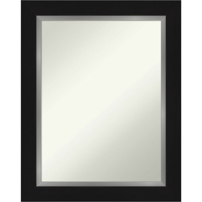 24" x 30" Non-Beveled Eva Bathroom Wall Mirror Black - Amanti Art: Polystyrene Frame, Wall Mount