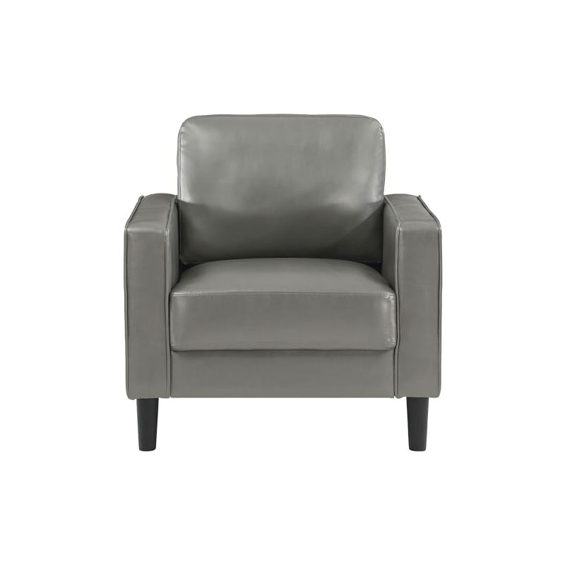 Coaster Ruth Upholstered Track Arm Faux Leather Accent Chair Grey