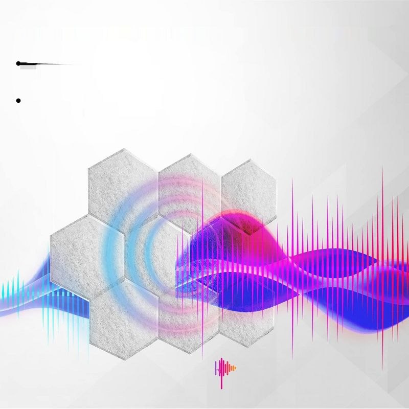 Sonic Acoustics 12pk 14"x12"x4" Hexagon Acoustic Panels - Silver Gray