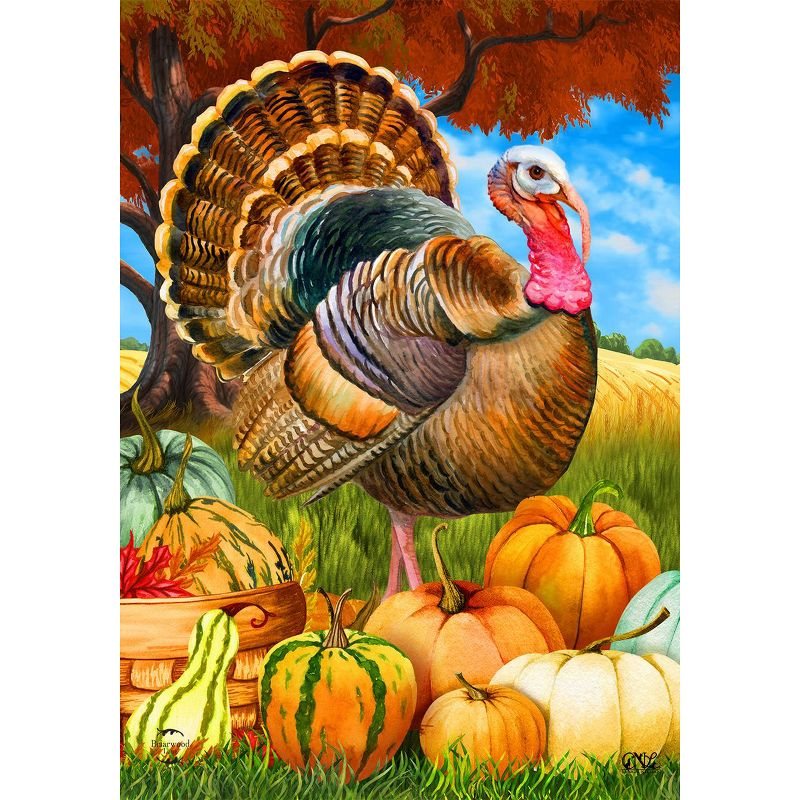Briarwood Lane Fall Thanksgiving Garden Flag 12x18 For Outdoor Turkey and Pumpkins For Thanksgiving Garden Flag Flags For Outside
