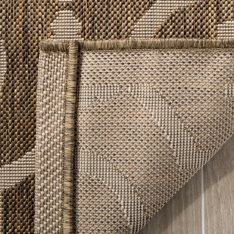 Courtyard CY6926 Power Loomed Indoor and Outdoor Area Rug - Brown/Bone - 4'x5'7" - Safavieh