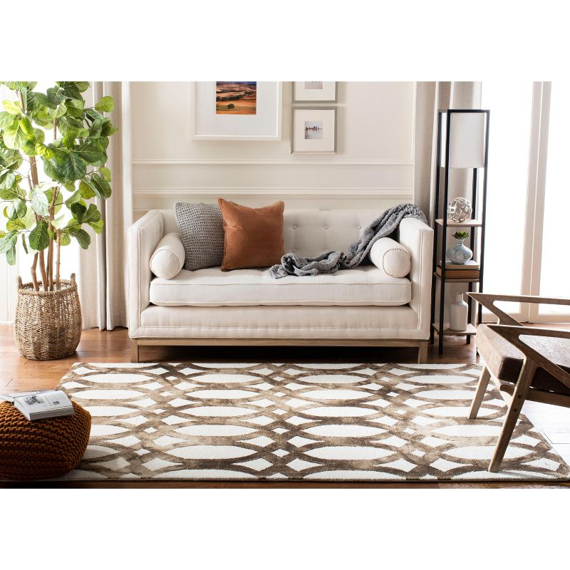 Dip Dye DDY675 Hand Tufted Area Rug - Ivory/Chocolate - 5'x8' - Safavieh.