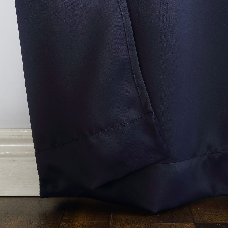 40"x84" Sun Zero Blackout Kenneth Energy Saving Grommet Curtain Panel Navy Blue: Modern Thermal Insulated, Noise Reduction