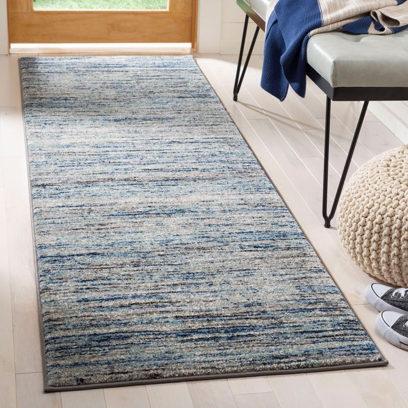 Galaxy GAL113 Power Loomed Indoor Runner - Blue/Grey - 2'3"x8' - Safavieh