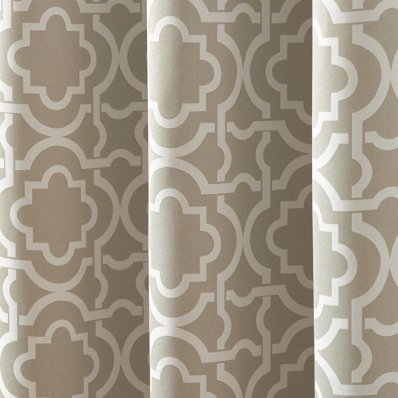 40"x95" Sun Zero Blackout Barnett Trellis Grommet Curtain Panel Taupe: Modern Geometric, Energy Efficient, Noise Reduction