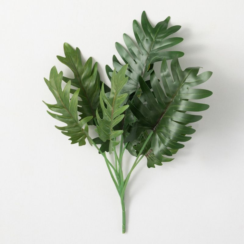 16"H Sullivans No-Fuss Philodendron Leaf Bush, Green