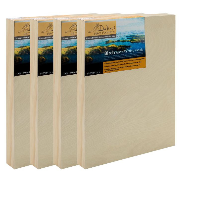 Da Vinci Pro Birch Wood Painting 1-5/8" Panel  18x18" - 4 Pack