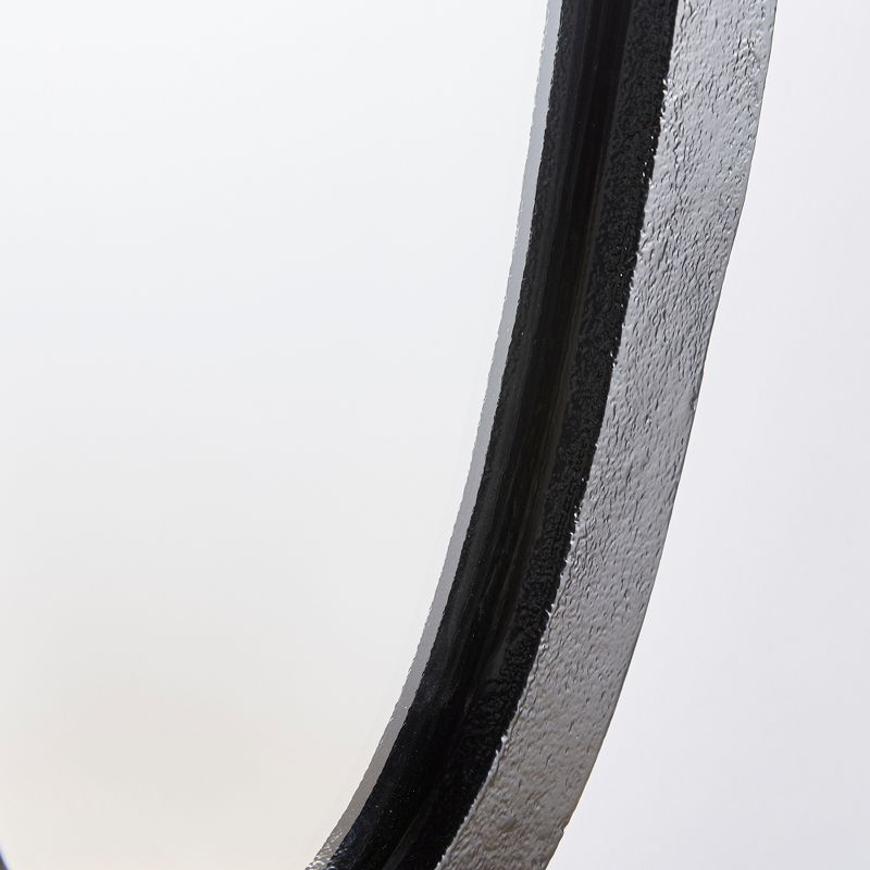 Plum & Post 13"W x 1"D x 38.75"H Lamelle Black Framed Full Oval Full Length Wall Mirror